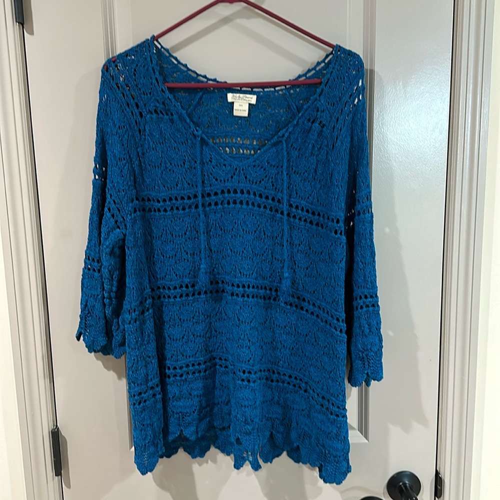Lucky Brand open knit sweater in 3X